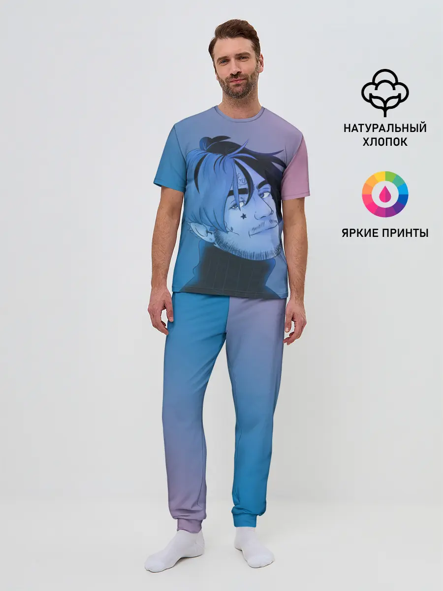 Мужская пижама с брюками / Lil Peep Colors