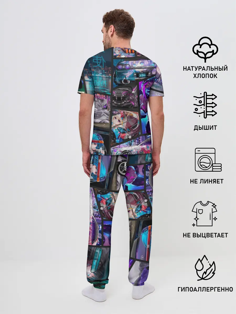 Мужская пижама с брюками / JDM Anime