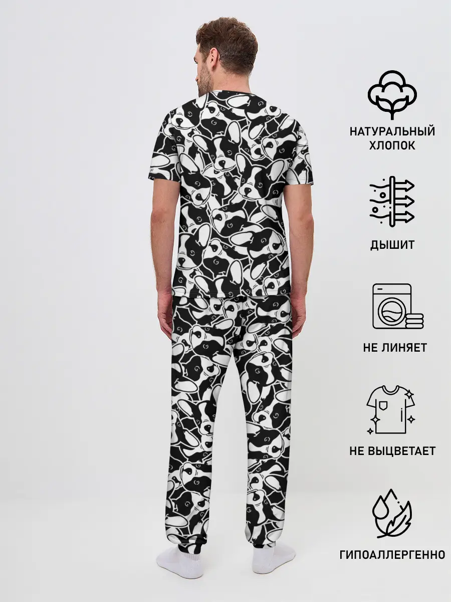 Мужская пижама с брюками / Забавные собаки