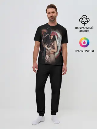 Мужская пижама с брюками / Девушка с лошадью