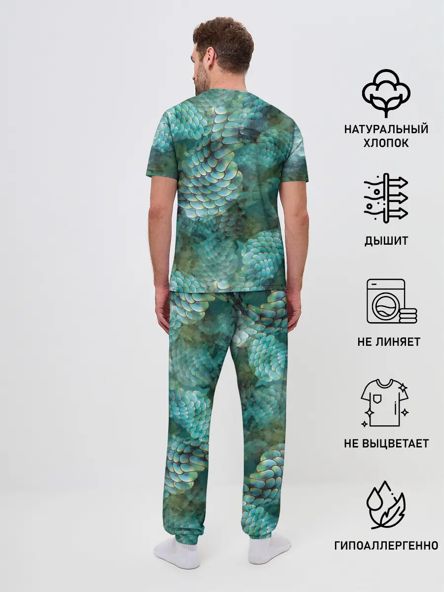 Мужская пижама с брюками / Чешуя русалки