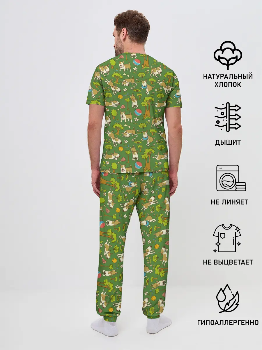 Мужская пижама с брюками / Забавные собаки