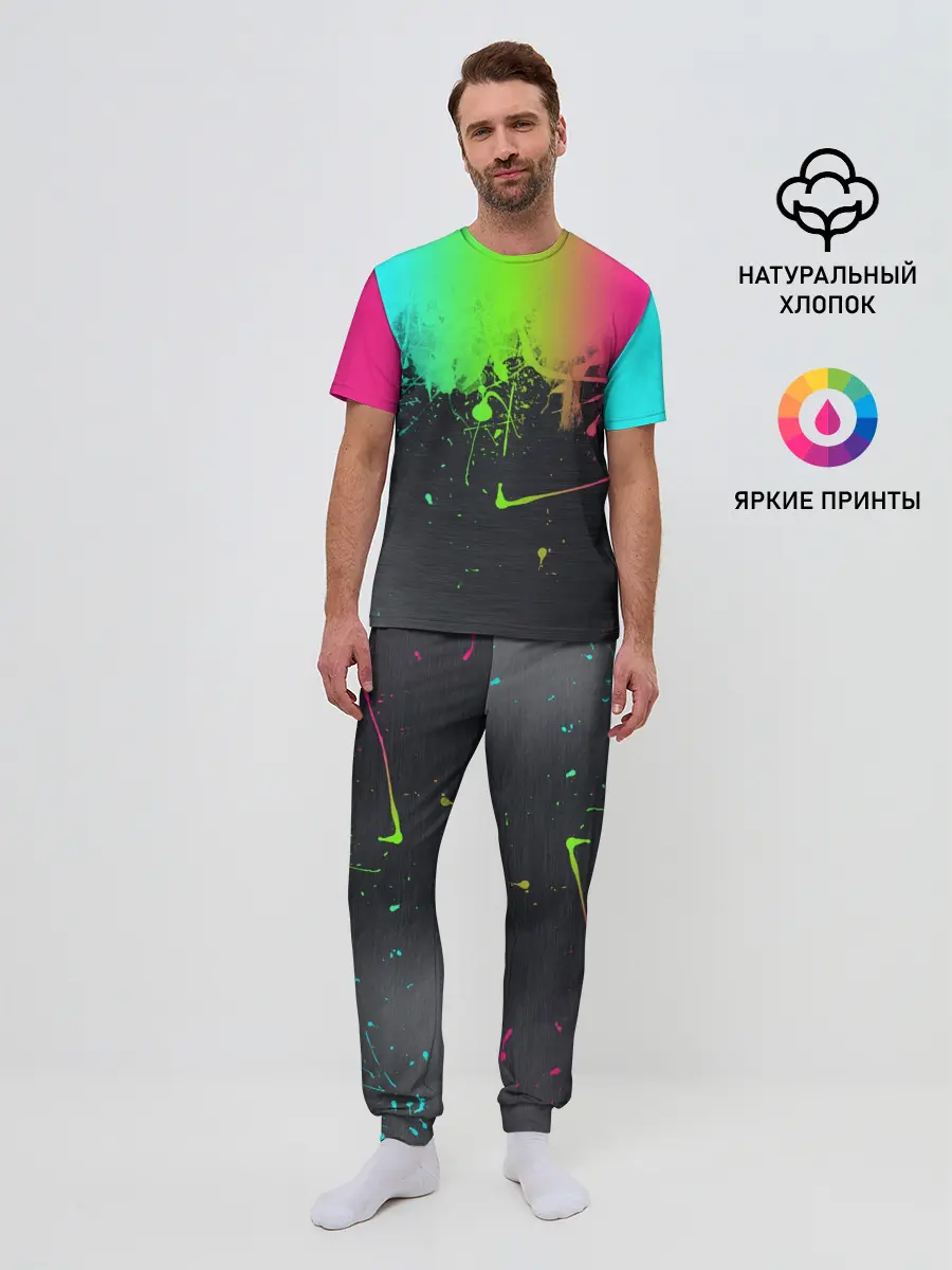 Мужская пижама с брюками / Фосфор