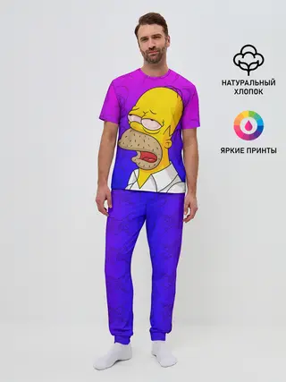 Мужская пижама с брюками / Уставший Гомер