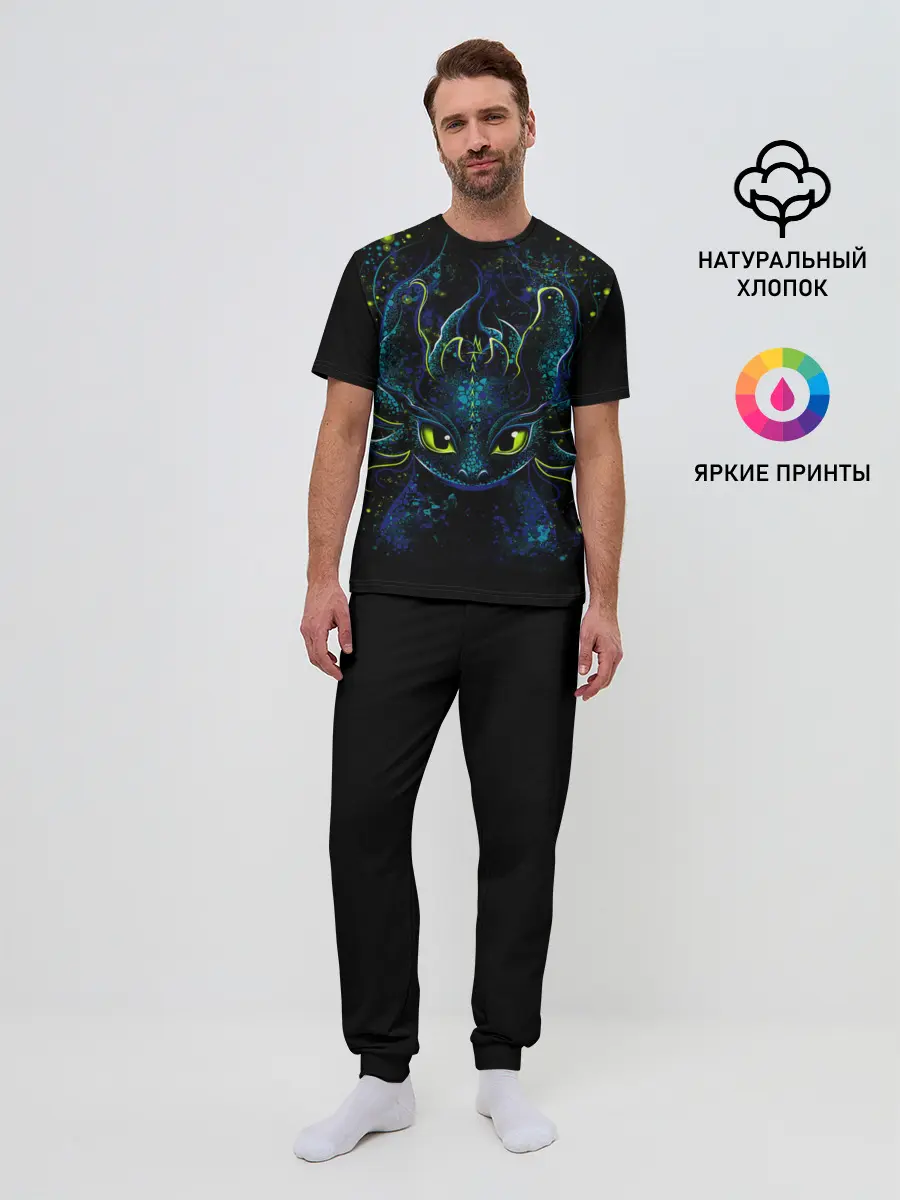 Мужская пижама с брюками / Ночная фурия