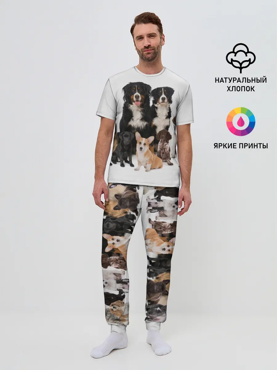 Мужская пижама с брюками / Породистые собаки