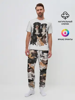 Мужская пижама с брюками / Породистые собаки