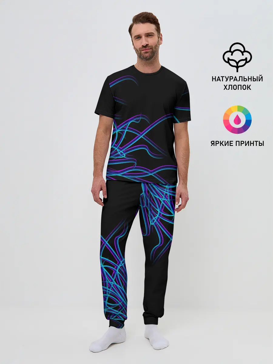 Мужская пижама с брюками / Неоновые Щупальцы
