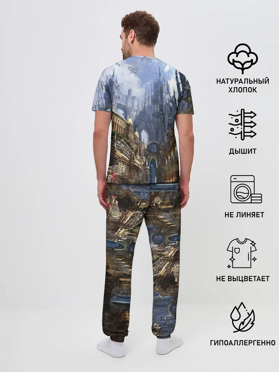 Мужская пижама с брюками / Древний город