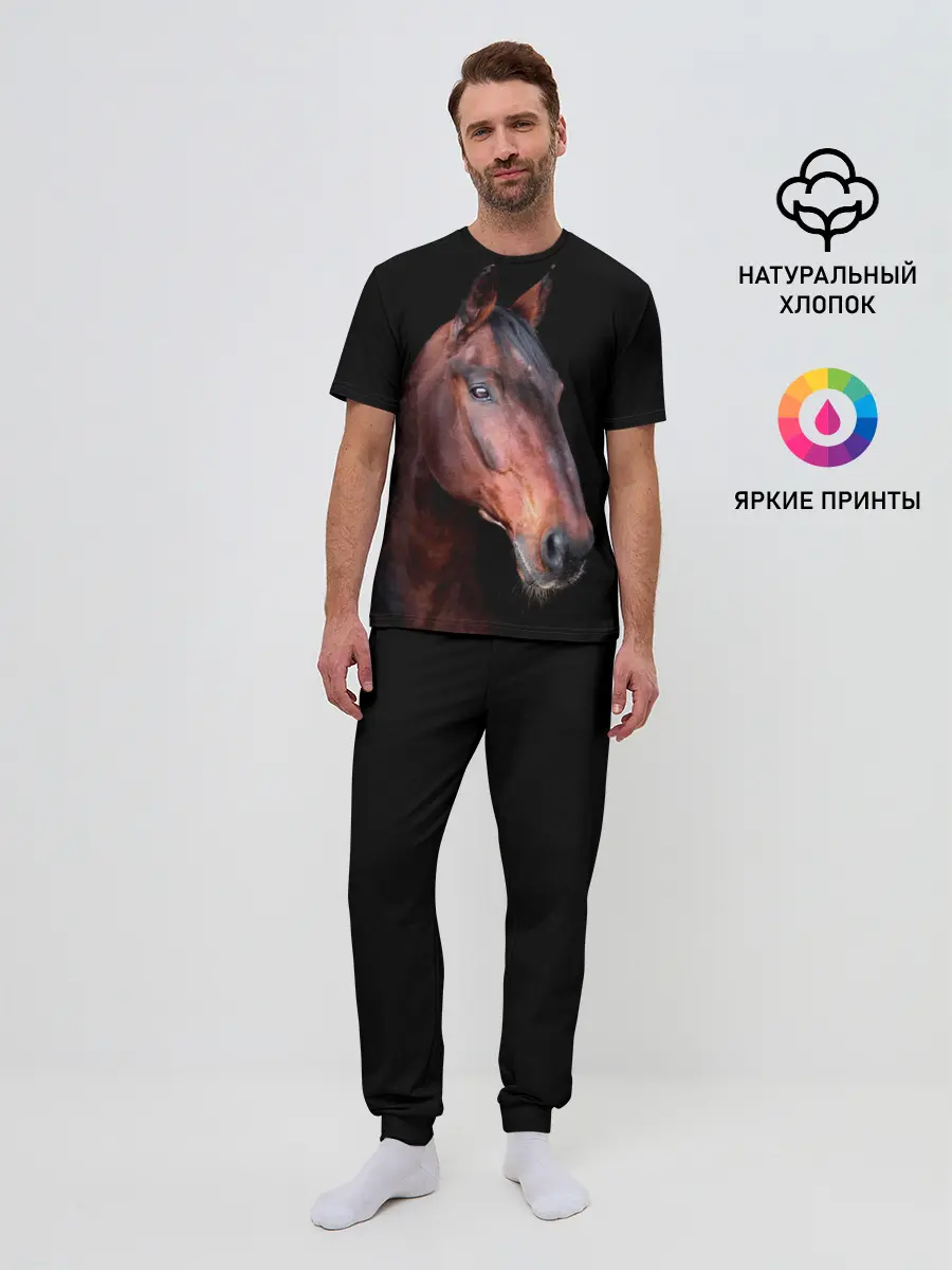Мужская пижама с брюками / Гнедая лошадь