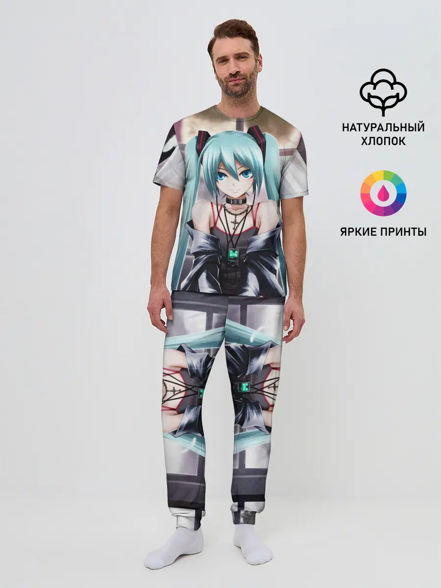 Мужская пижама с брюками / Мику Хацунэ