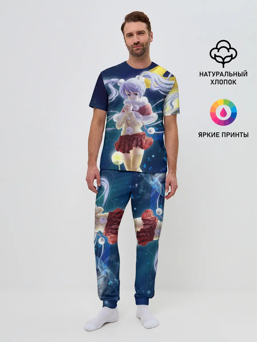 Мужская пижама с брюками / Зайчик и Хацуне Мику