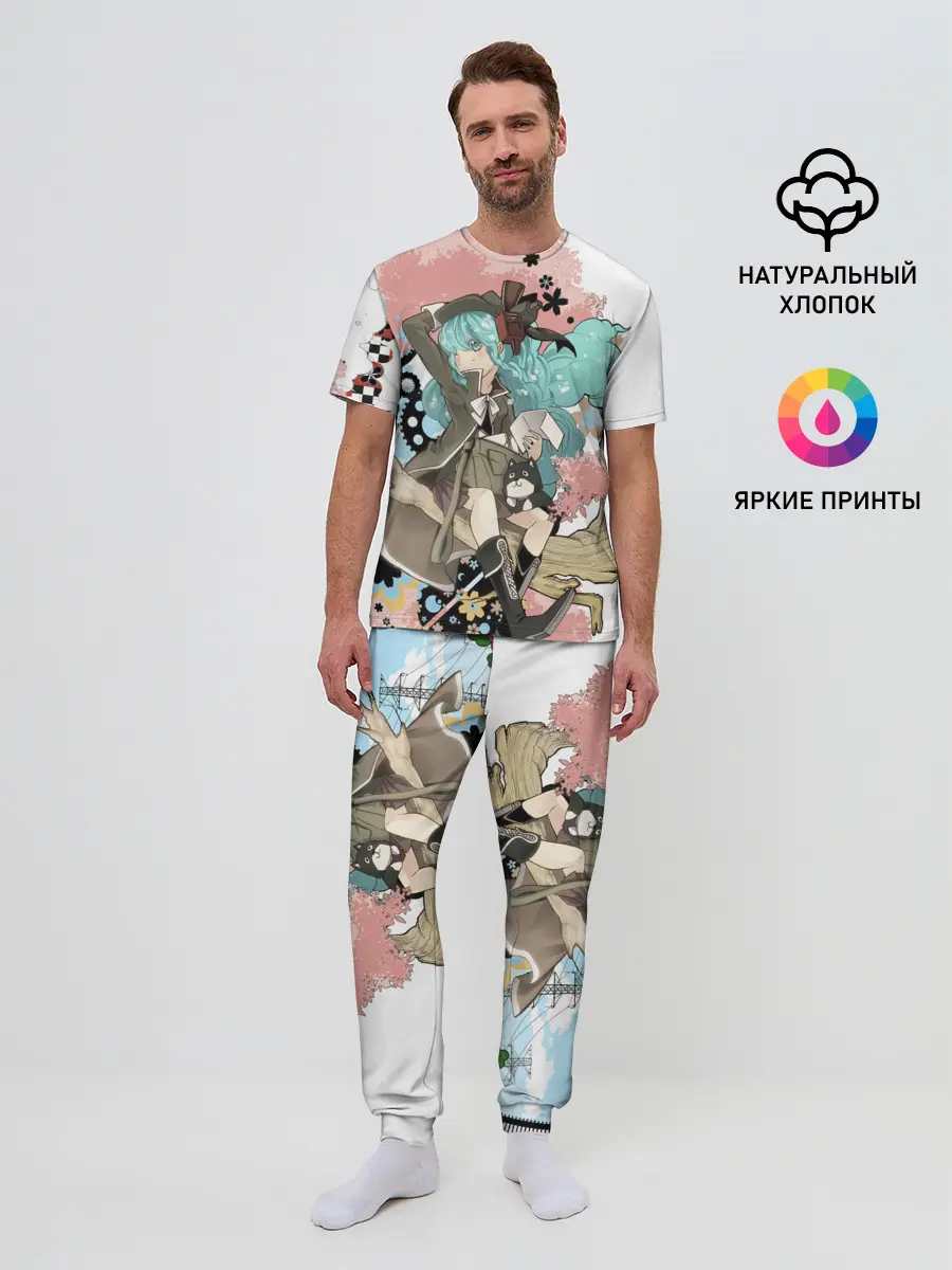 Мужская пижама с брюками / Мику Хацунэ