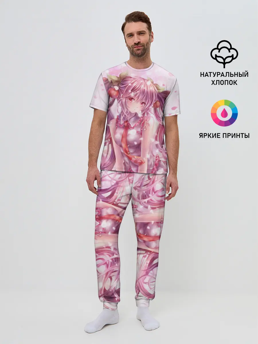 Мужская пижама с брюками / Ванильная Hatsune Miku