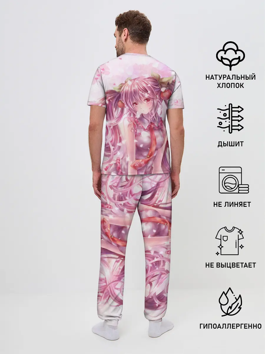 Мужская пижама с брюками / Ванильная Hatsune Miku