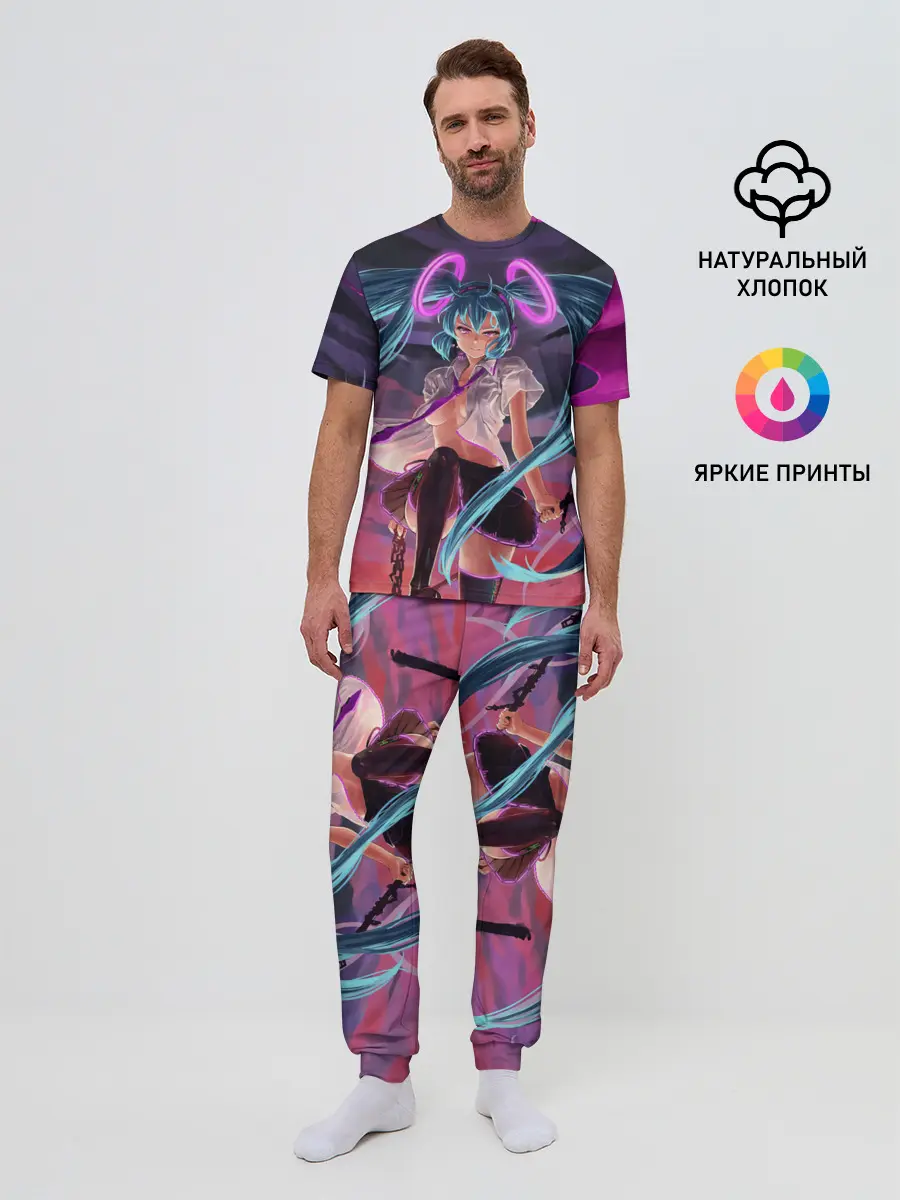 Мужская пижама с брюками / Geisga Hatsune Miku