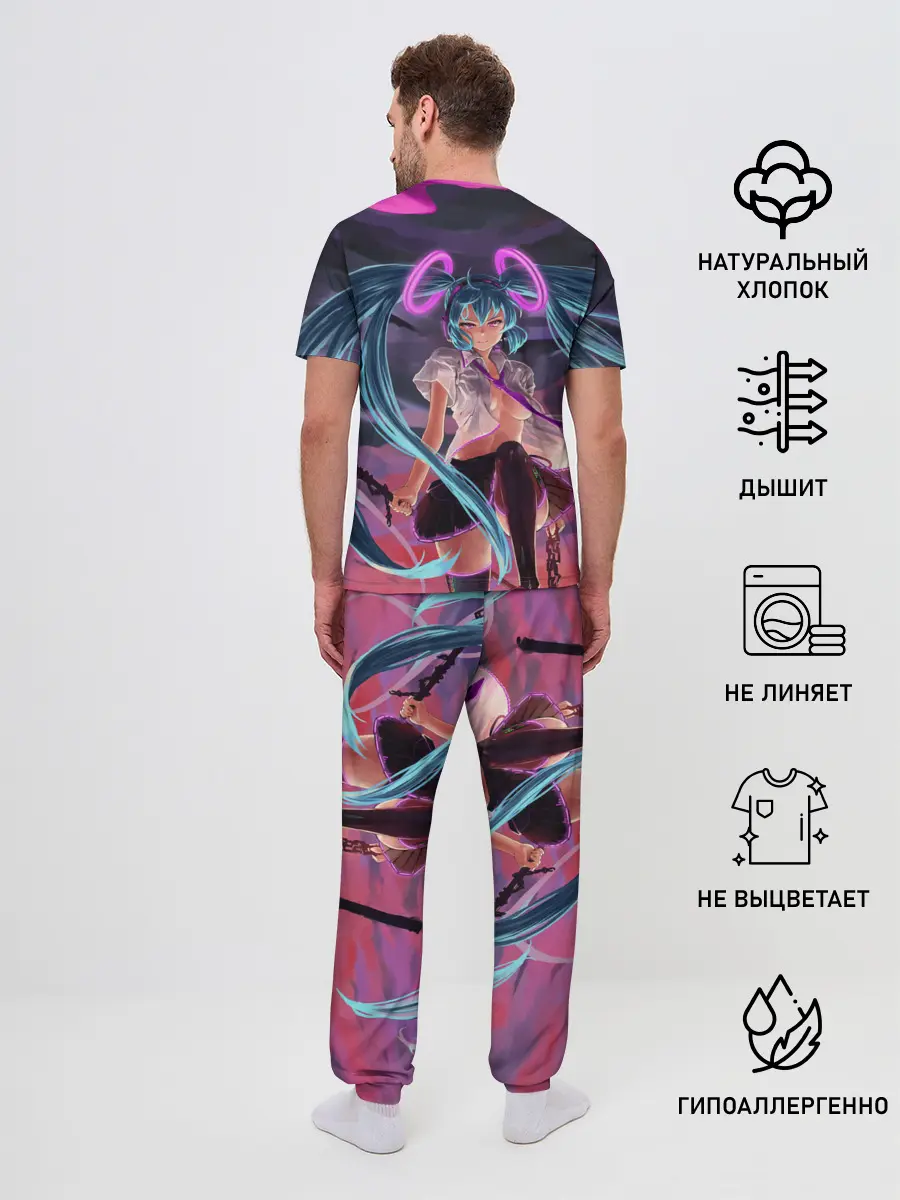 Мужская пижама с брюками / Geisga Hatsune Miku