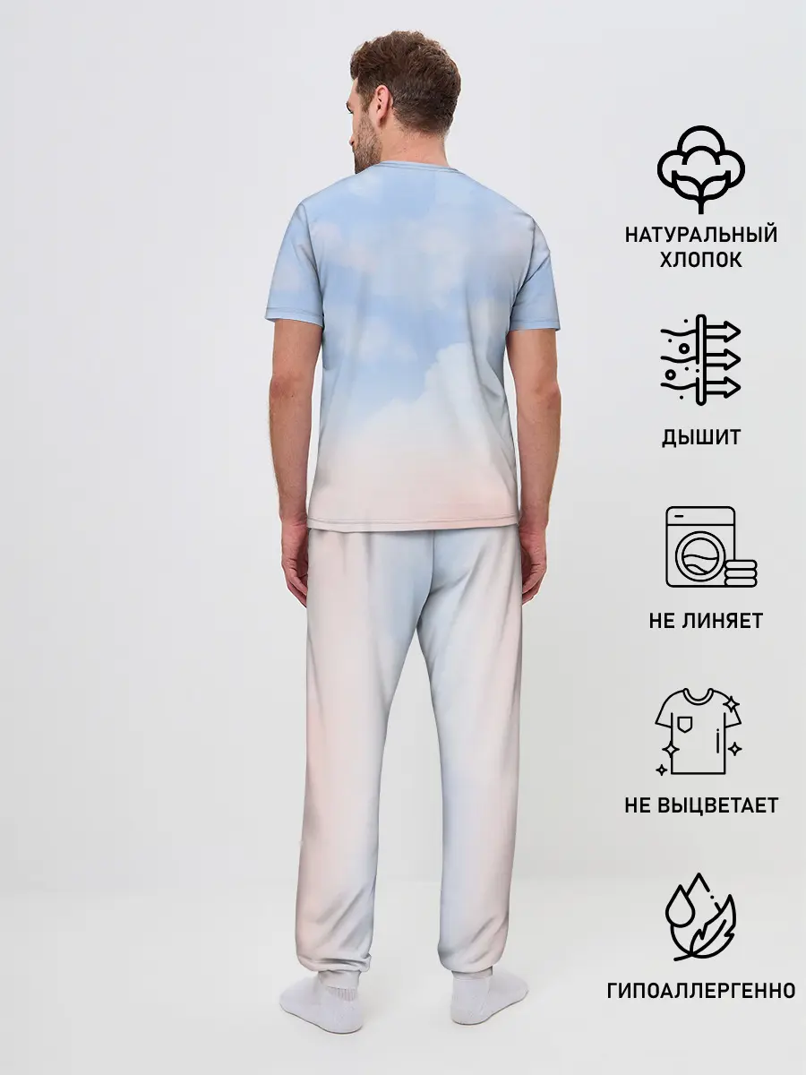 Мужская пижама с брюками / Свик /Самолеты/