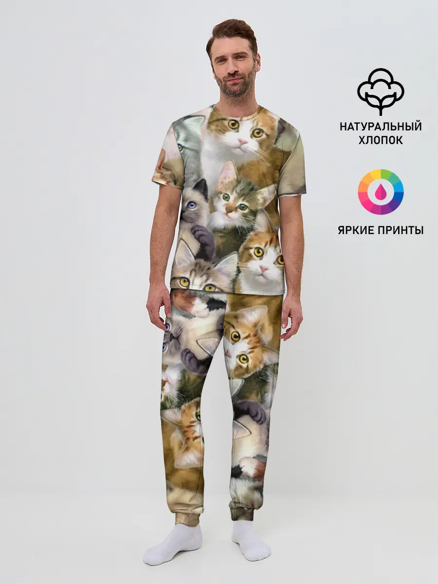 Мужская пижама с брюками / Котишики