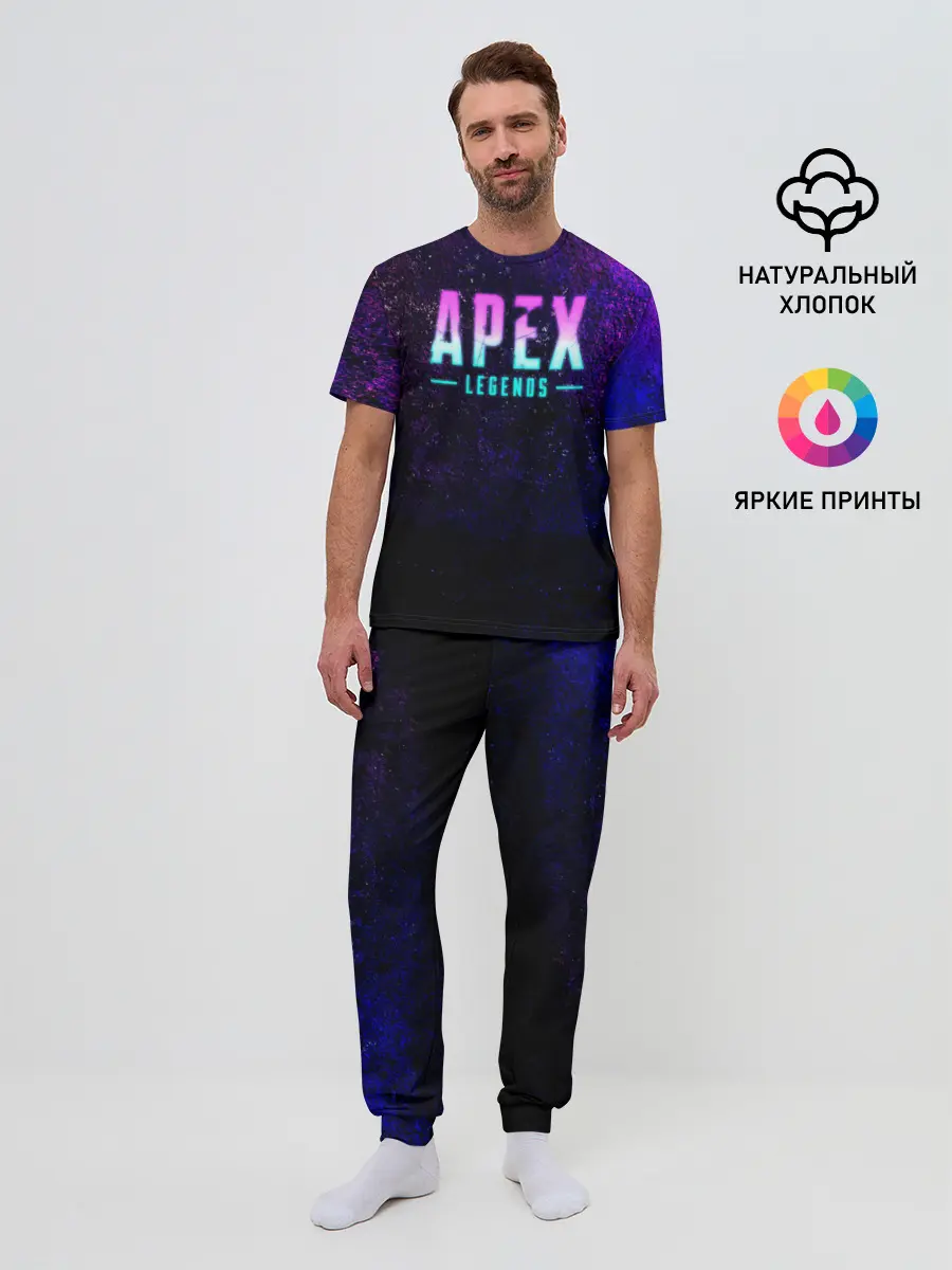 Мужская пижама с брюками / Apex Legends. Neon logo