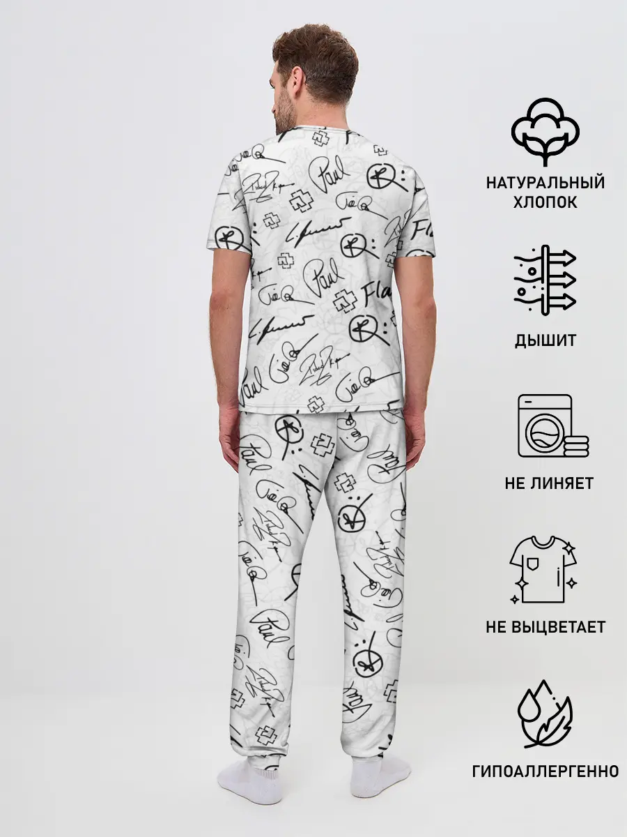 Мужская пижама с брюками / RAMMSTEIN АВТОГРАФЫ