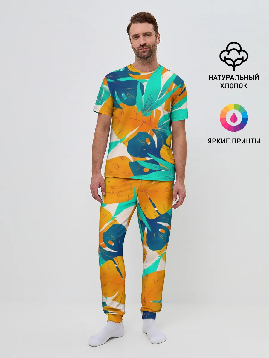 Мужская пижама с брюками / Тропики