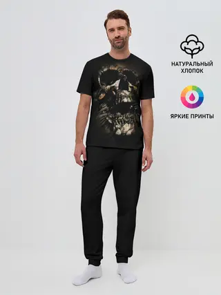 Мужская пижама с брюками / Череп