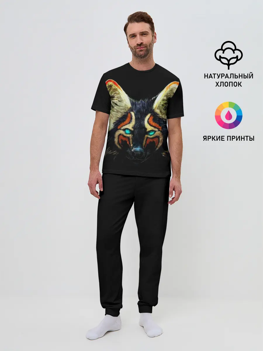 Мужская пижама с брюками / Рыжий лис