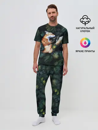 Мужская пижама с брюками / Лисичка в Лесу