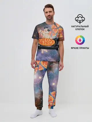 Мужская пижама с брюками / Кот Диджей