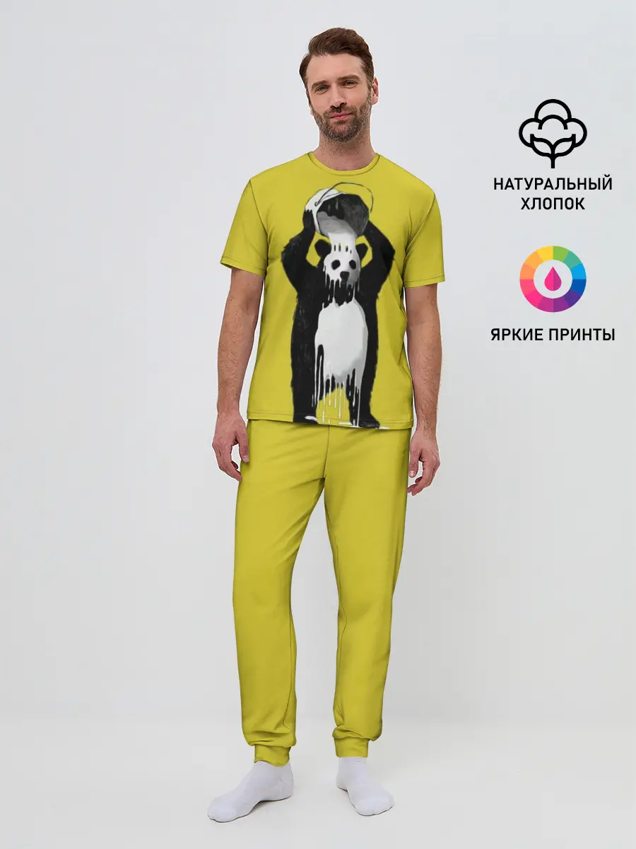 Мужская пижама с брюками / панда