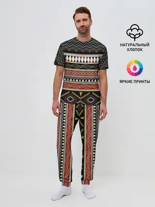 Мужская пижама с брюками / Этническая африка