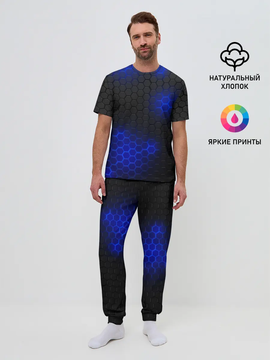 Мужская пижама с брюками / СТАЛЬНАЯ БРОНЯ | НЕОНОВАЯ БРОНЯ