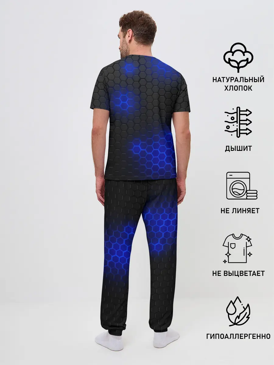 Мужская пижама с брюками / СТАЛЬНАЯ БРОНЯ | НЕОНОВАЯ БРОНЯ