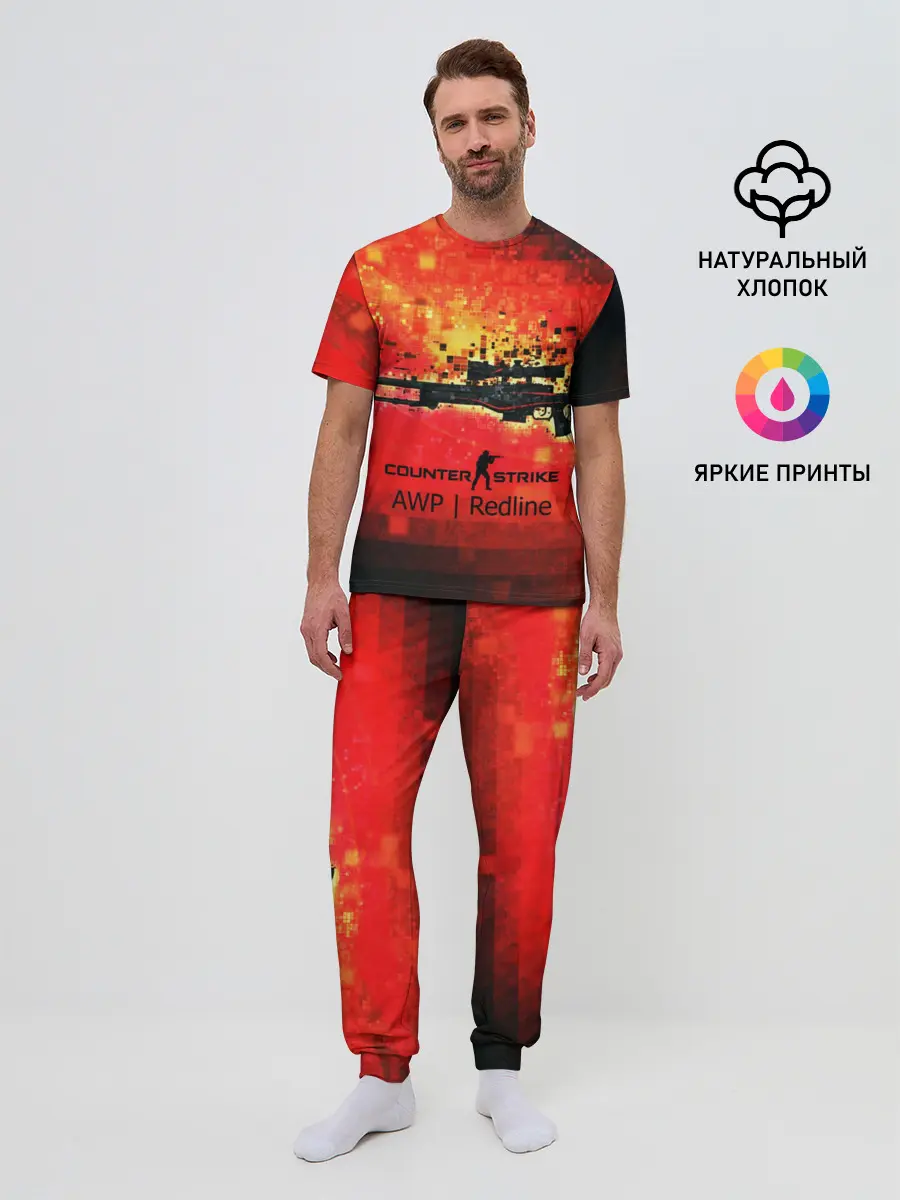 Мужская пижама с брюками / cs go:AWP:Red Line