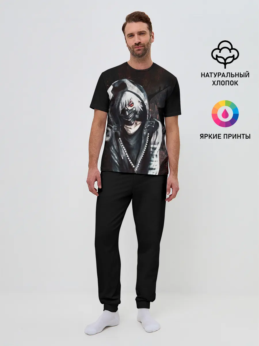 Мужская пижама с брюками / Ken Kaneki в капюшоне