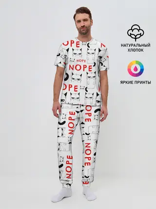 Мужская пижама с брюками / Grumpy Cat. Nope!