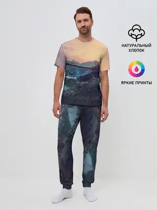 Мужская пижама с брюками / Танки