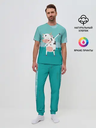 Мужская пижама с брюками / DAB Корова
