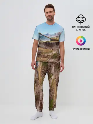 Мужская пижама с брюками / Танки
