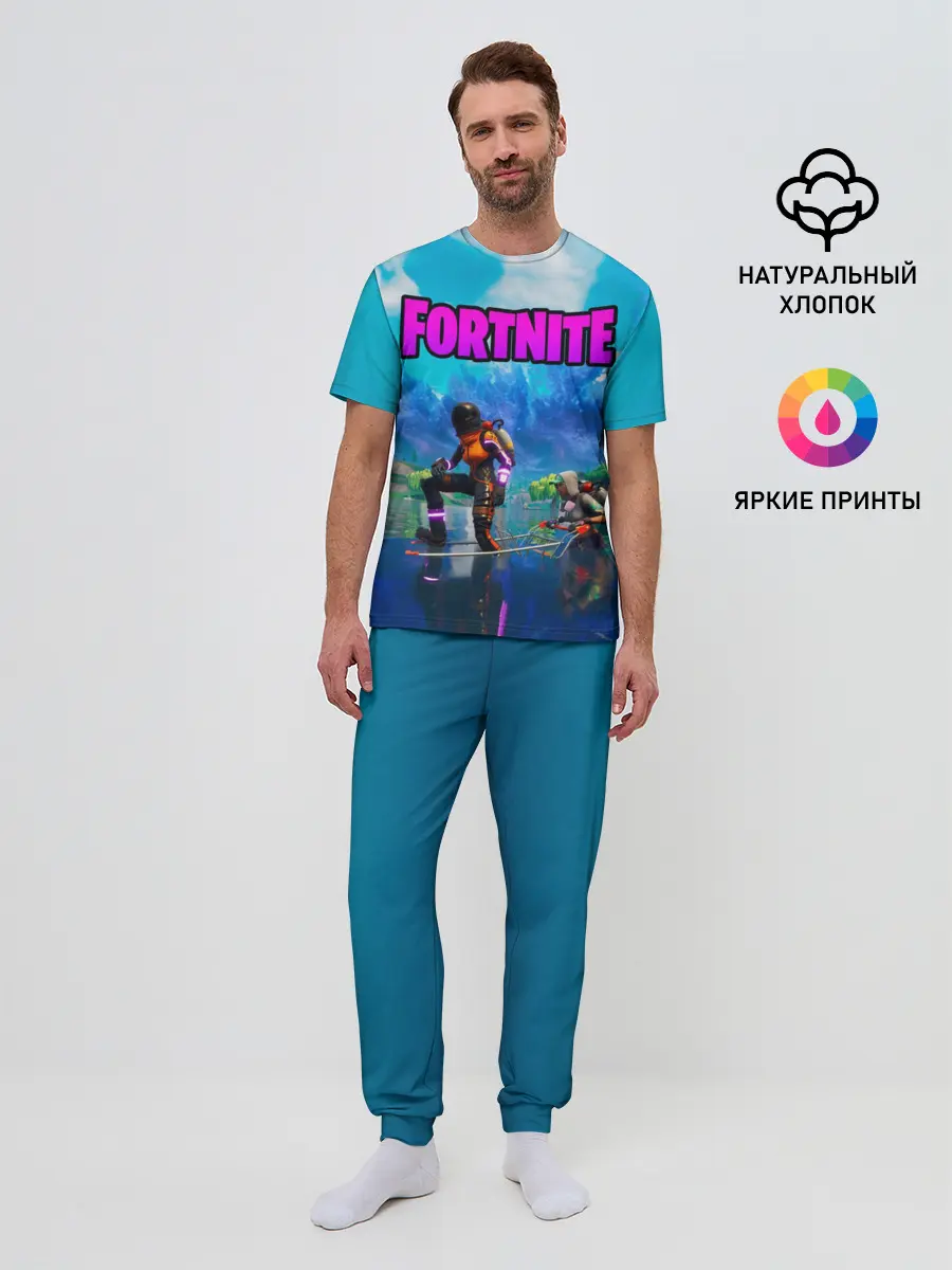 Мужская пижама с брюками / Fortnite повозка