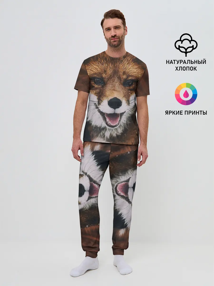 Мужская пижама с брюками / Лисичка