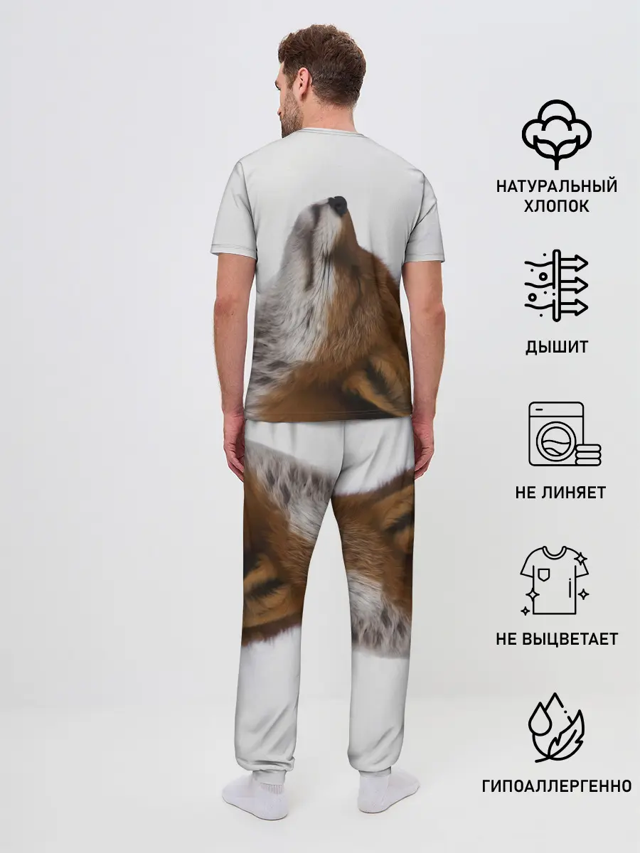 Мужская пижама с брюками / Лиса Главное фыр-фыр