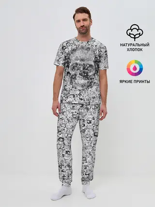 Мужская пижама с брюками / Череп из ахегао