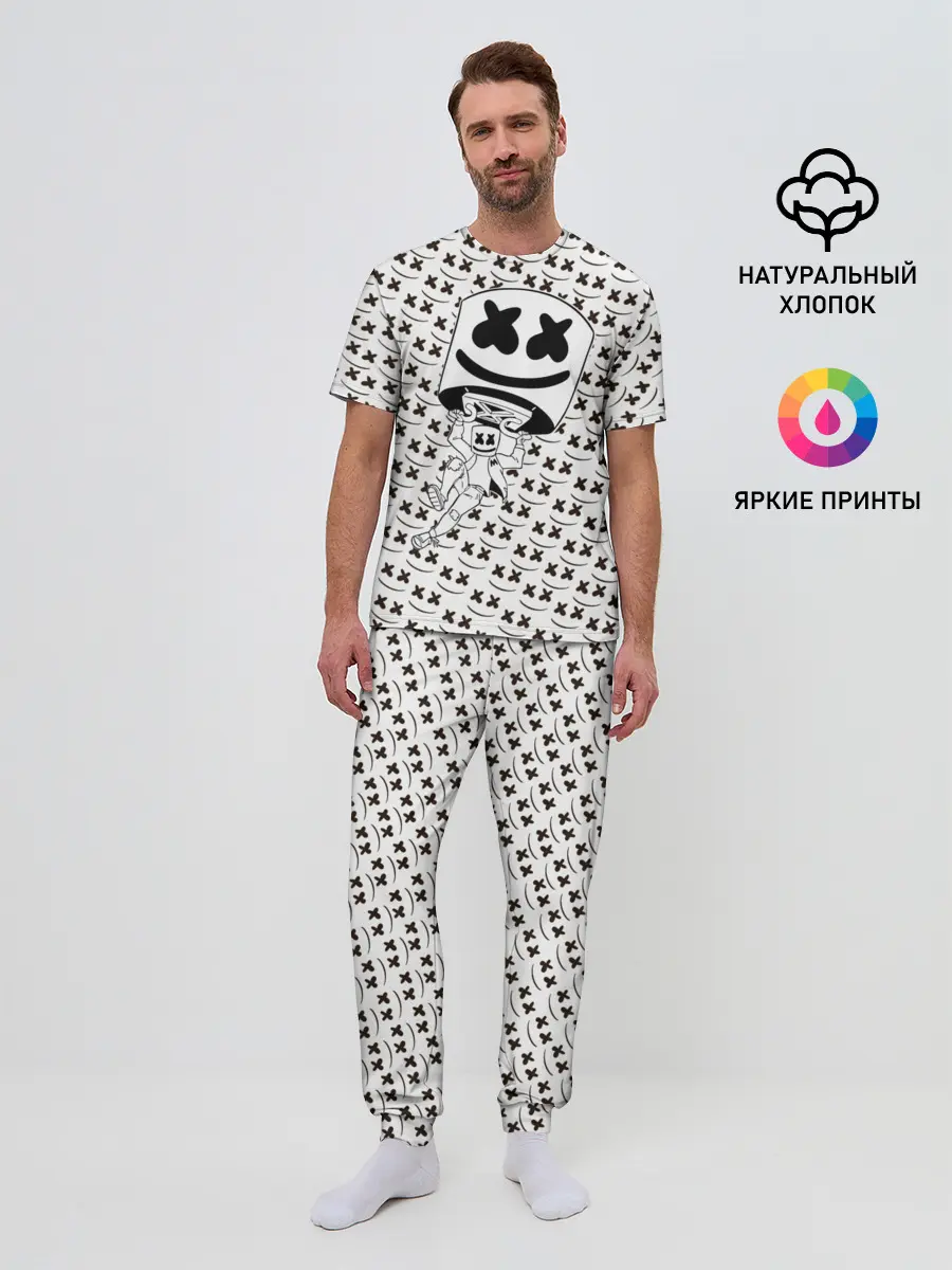 Мужская пижама с брюками / Fortnite Marshmello