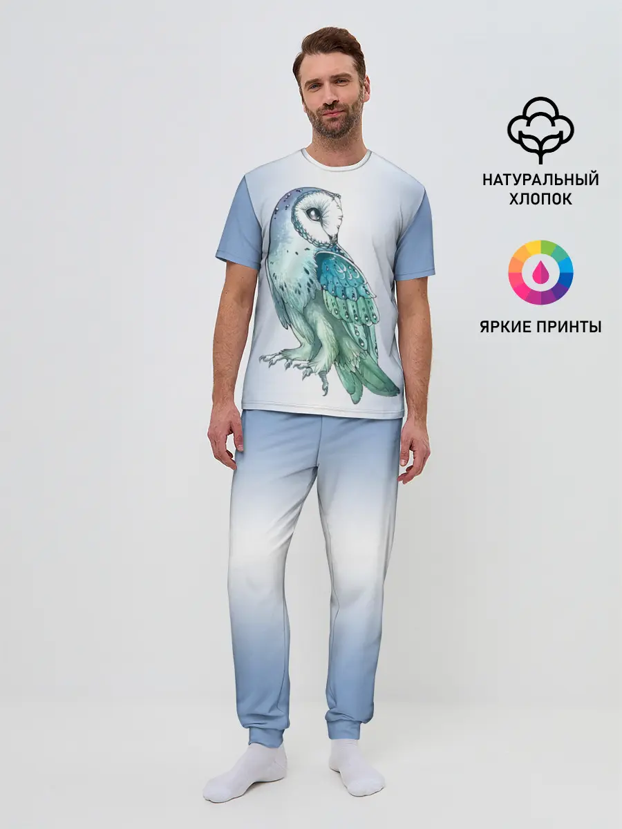 Мужская пижама с брюками / сова