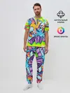 Мужская пижама с брюками / Неоновая кислота