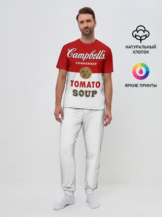 Мужская пижама с брюками / Банка с супом Кэмпбелл