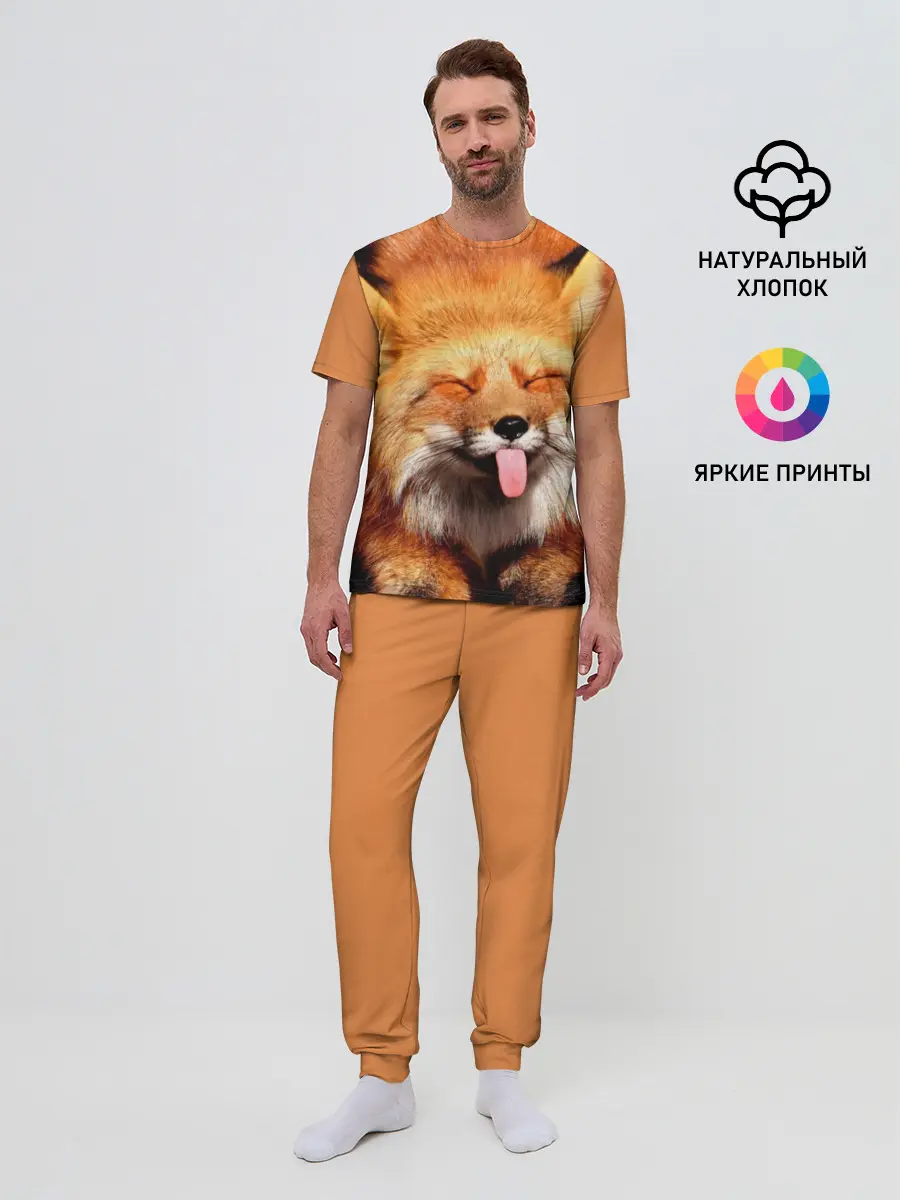 Мужская пижама с брюками / Лиса с языком