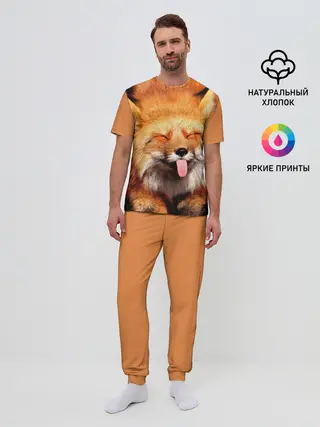 Мужская пижама с брюками / Лиса с языком